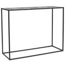 Konzolasztal, fekete fém, leveles mintával, 100 cm – FEUILLETTE