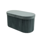 Összehajtható tárolós puff ovális, bársony menta, 80 cm - HACIENDA