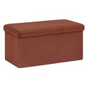 Összehajtható tárolós pad, bársony 76x38 cm, terrakotta – MONCHOU