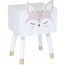 Gyerek éjjeliszekrény bébi róka, bézs fehér – LOUPIOT