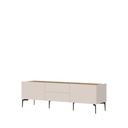 TV állvány egy ajtóval és két fiókkal, fém lábakkal, kasmír színű, 180 cm - AMANDA