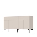 Komód, 5 ajtóval és két fiókkal, fém lábakkal, kasmír színű, 150 cm - AMANDA