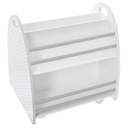 Gyerek könyvespolc 50 cm, fehér-szürke - IL ETAIT UNE FOIS