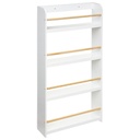 Gyerek könyvespolc 4 polcos 118 cm, fehér - LOUPINOU