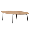 Dohányzóasztal, fa, tölgy, fekete fém lábakkal - OVULE