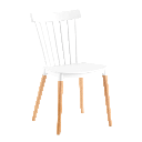 Étkezőszék, műanyag fehér, bükkfa lábakkal - SCANDI