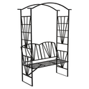 Kerti pad, pergolával, fém, fekete,  - PARC