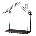 Fali polc, fa - fém, dió - fekete - MAISON