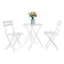 Kerti garnitúra, 3 részes, acél, fehér  - JARDIN