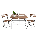 Kerti garnitúra, 5 részes, fa - acél, akác - fekete - FARNIENTE