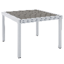 Kerti kihúzható asztal, acél - pollyfa, fehér - szürke, 100/200 x 100 cm - SHAIDO