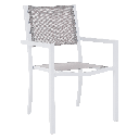 Kerti rakásolható szék, acél - műszövet, világosszürke - fehér - TAIDO