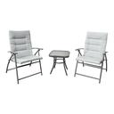 Kerti garnitúra, 3 részes, szövet - fém, világosszürke - sötétszürke - FARIA