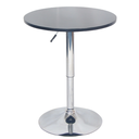 Bárasztal, állítható magassággal 85/105 cm, króm, krómozott - fekete - PING