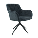 Forgószék, bársony, sötétkék, fekete fém lábakkal - ORA