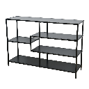 Polcállvány, fém, fekete - KABLI