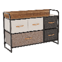 Komód szövet fiókokkal, fa, fém szerkezet, bézs - barna - ASTUCE