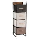 Komód szövet fiókokkal, fa, fém szerkezet, bézs - barna - ASTUCE