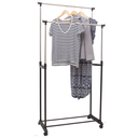 Mozgatható akasztó, két soros, fém - műanyag, ezüst - fekete - 