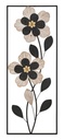 Fali dekoráció, virágos, jobbos, fém, fekete - barna, téglalap alakú fakeretben - FLEURS