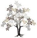 Fali dekoráció, fát ábrázol, fém, szürke - fekete - ARBRE