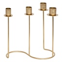 Gyertyatartó, 5 részes, fém, arany - ELEGANTE
