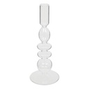 Klasszikus gyertyatartó, üveg, átlátszó - STALACTITE