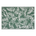 Kültéri szőnyeg, levélmintás, műanyag, zöld - fehér 160 x 230 cm - FEUILLAGE