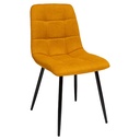 Étkezőszék, steppelt szövet, okkersárga, fekete fém lábakkal - ZEFIR
