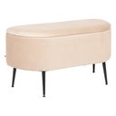 Pad, tárolórésszel, bársony, bézs, fekete fém lábakkal - STUK