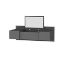 Sminkasztal, tükörrel, falra szerelhető, fa, antracit - PAK