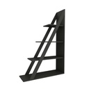 Féloldalas könyvespolc, fa, antracit - HUSSEN