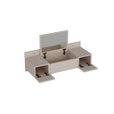 Sminkasztal, tükörrel, falra szerelhető, fa, világosbarna - PARIO