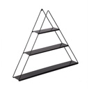 Fali polc, háromszög alakú, fém, fekete - ASMID