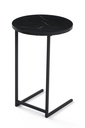 Lerakóasztal, kerek, fa - fém, márványhatású fekete - TUCH