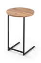 Lerakóasztal, kerek, fa - fém, bézs - fekete - TUCH