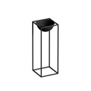 Kaspó, állvánnyal, fém, fekete, 60 cm - BLACKOU