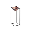 Kaspó, állvánnyal, fém, réz - fekete, 60 cm - PLANOU