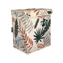 Tárolódoboz, levélmintás, szövet, krémszínű - PALMETTE