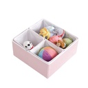 Rendszerező szett, 4 részes, szövet, rózsaszín - fehér - COMPARTI