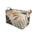 Tárolókosár, levélmintás, szögletes, kicsi, szövet, krémszínű - PALMETTE