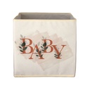 Tárolódoboz, mintás, szövet, krém - BABY