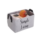 Tárolókosár, Simple Living felirattal, szövet, szürke, 27 cm - SIMPLE LIVING