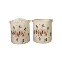 Tároló szett, 2 kosár, mintás, szövet, krém - TCHOU