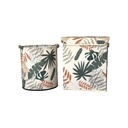 Tároló szett, kosár és doboz, mintás, szövet, krém - PALMETTE