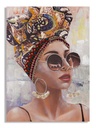 Fali kép, fejdíszes nő, jobb oldali, vászon - fa - TURBAN1