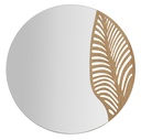 Fali tükör, kör alakú, levél díszítéssel, bézs - ECLAIRCIE