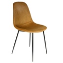 Étkezőszék, kordnársony, mustárságra, fekete fém lábakkal - SKANDI