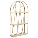 Fali polc, félkör alakú, fém - fa, bézs - COLONIAL