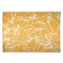 Szőnyeg, levélmintás, műanyag, aranysárga, 210 x 150 cm - PLAMETTES